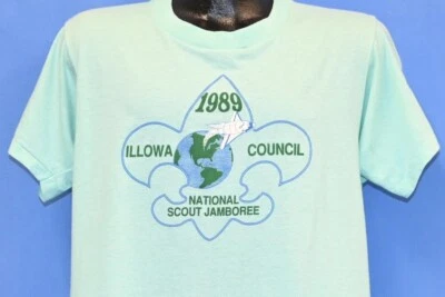 vtg 80s NATIONAL SCOUT JAMBOREE 1989 ILLOWA COUNCIL BOY SCOUTS t-shirt LARGE L - Image 1 of 3