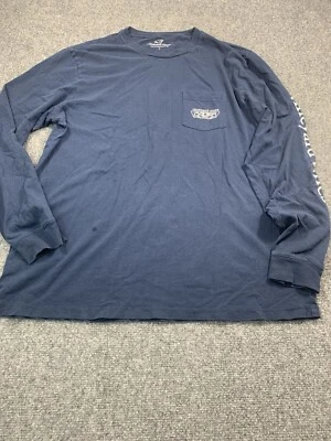 Camisa Vineyard Vines Para Hombre Grande Azul Manga Larga Estampado Gráfico Cuello Redondo Foto 1 de 4