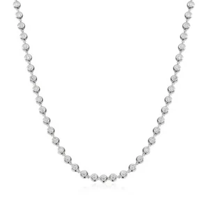 3mm D VVS1 Moissanite Bubble Chain Choker Women's Necklace 925 Sterling Silver - Picture 1 of 17
