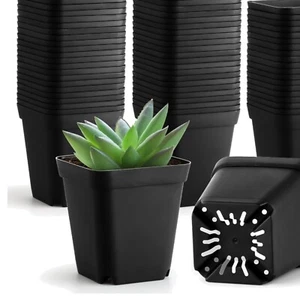 Durable Square Plant Containers with Drainage Holes - 120 Pots for Garden Lovers - Picture 1 of 8