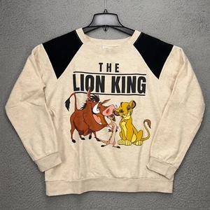 Disney The Lion King Sweatshirt Girls XL Gray Simba Pumbaa Timon Long Sleeve - Picture 1 of 14