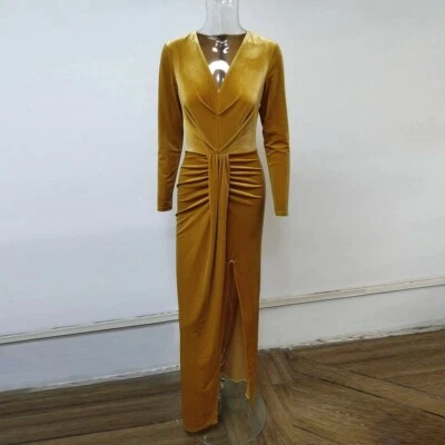 robe velours doré - Photo 1/2