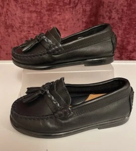TNY Black Leather Loafers Toddler loafers Size UK 8-EUR 25 excellent condition - Picture 1 of 6
