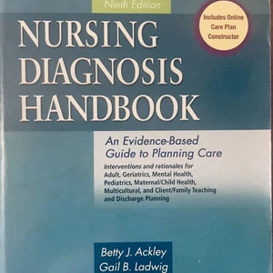 NURSING DIAGNOSIS HANDBOOK Ninth Edition Ackley & Ladwig Evidence Based - Picture 1 of 5