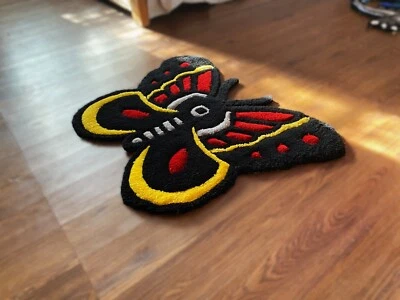 Alfombra acolchada, polilla, hecha a medida, 3D, roja, negra, amarilla, gris Foto 1 de 4