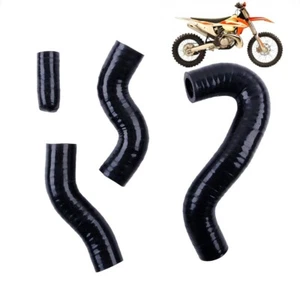 Fit 2012-2016 KTM 450 500 EXC-F XCW Husqvarna FE Black Silicone Radiator Hose - Picture 1 of 17