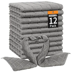 Microfiber Washcloths Face Towels, 12 Pack Grey Wash Cloths, Soft Lint Free Q... - Picture 1 of 7