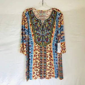 NEW Soft Surroundings Women's Size Medium Floral Embroidered Tunic Top NWT - Picture 1 of 8