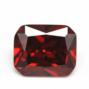 Pomegranate Red Sapphire 5.36Ct 8x10mm Emerald Cut AAAAA VVS Loose Gemstone - Picture 1 of 4