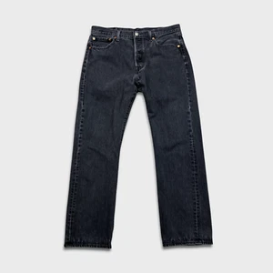 Levi's 501 Jeans Mens 34x30 Black Original Straight Leg Dark Wash Denim Pants - Picture 1 of 12