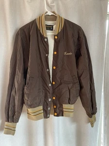 Vintage Swinger Starter Jacket Brown Sz. Medium Rockabilly Grunge 70s - Picture 1 of 3