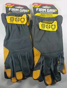 2 Stück Posten fester Griff große Ente Canvas Hybrid Leder Arbeitshandschuh schwarz gelb - Bild 1 von 6