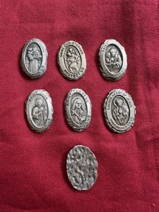 Heilige Medaille Taschenstein Silber Sortiment 1" Höhe x 3/4" Breite, Made in Italy - Bild 1 von 7