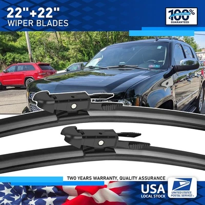 All Season Premium 22"22" Black Wiper Blades For GMC Sierra 3500 HD 2007-2014 - Изображение 1 из 4