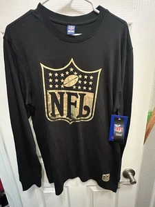 NFL OFFICIAL LOGO T-Shirt  Long Sleeve Black-Gold Size Medium MSRP $45 - Picture 1 of 7