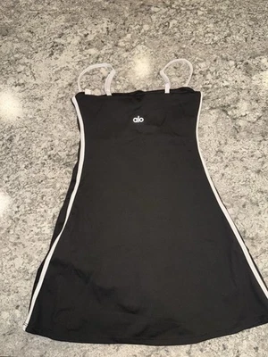 Alo Yoga Airbrush Streamlined Dress Black/White Women’s Medium NWT - Image 1 of 4