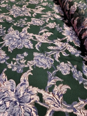 Tela brocada floral malva lavanda vendida por yarda organza negra transparente Foto 1 de 4