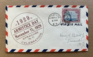 1929 Armistice Day Cover • Syracuse NY Celebration • 5¢ Beacon Airmail - Picture 1 of 6