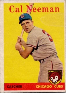 1958 Topps CAL NEEMAN Chicago Cubs #33 About EX Condition YELLOW TEAM - Picture 1 of 2