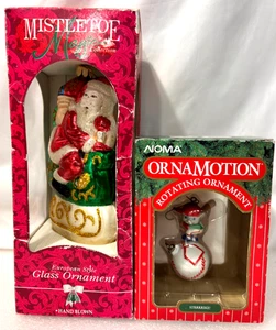 Weihnachtsmann Weihnachtsschmuck Mistelzweig Magie mundgeblasenes Glas 7" + Baseball Maus - Bild 1 von 13