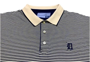 Detroit Tigers MLB Cutter & Buck CB DryTec Striped Polo Shirt Mens Large - Picture 1 of 9
