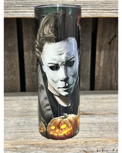 Michael Myers Horror Pumpkin Patch - 20oz oz 20 oz. Skinny Sublimation Tumbler - Picture 1 of 7