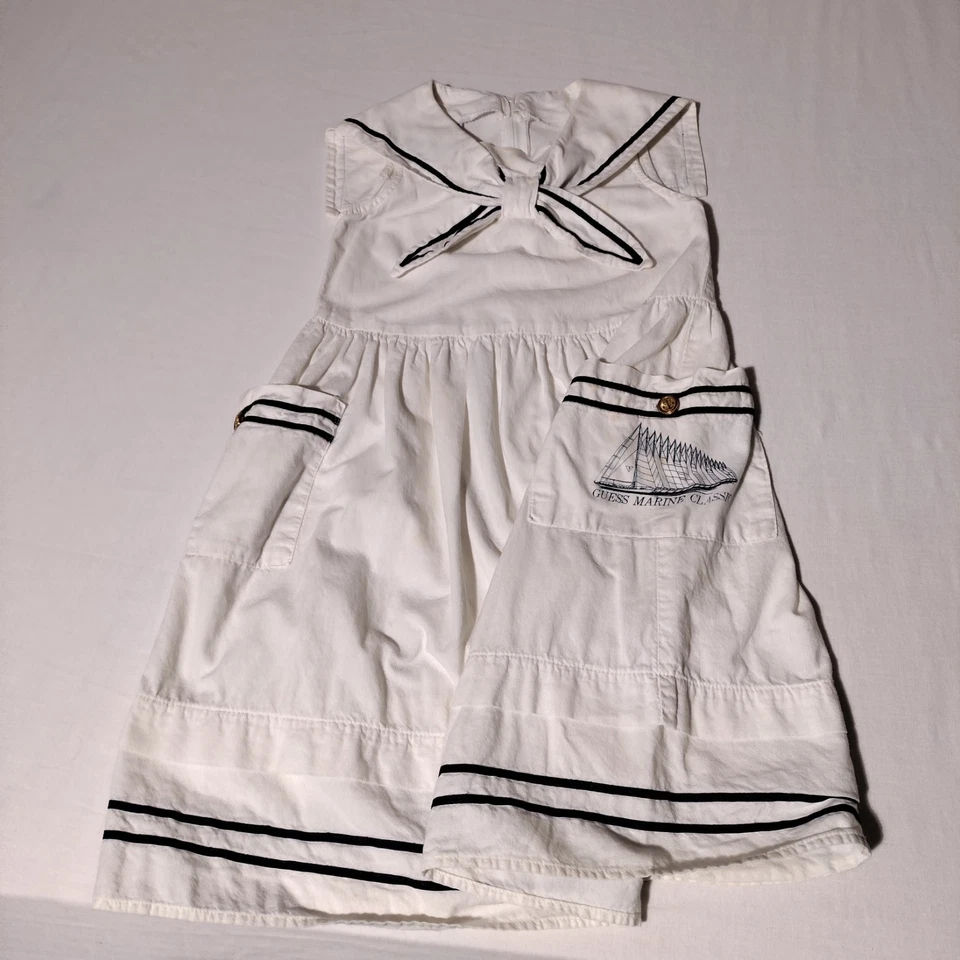 Vestido Marinero Náutico Guess Niñas 5Y Vintage - Manchado Foto 1 de 4