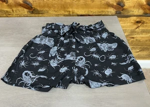 Disturbia NWT Women's Size 12 Parasite Bugs Paperbag Shorts Black Gothic Grunge - Picture 1 of 15