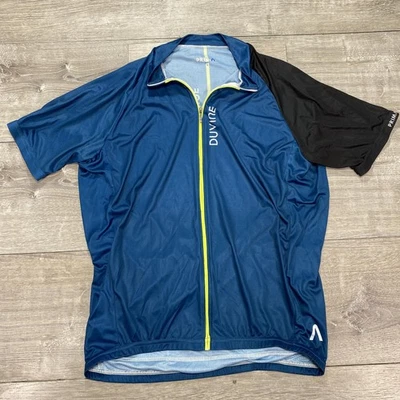 Camiseta deportiva de ciclismo Primal para hombre grande azul negra cremallera completa DuVine manga corta carretera Foto 1 de 4