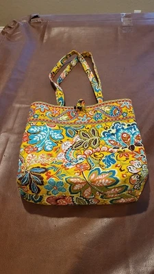 Vera Bradley Yellow Provencal Large Shoulder Bag Purse Tote Retired EUC! CLEAN++ - Image 1 of 4