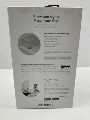 Withings Sleep Tracking Mat Heart Rate Monitoring Snore Detection - Image 1 of 4