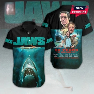 Jaws 50th Anniversary Signatures Hawaiian Shirt NG3309 - Image 1 of 4