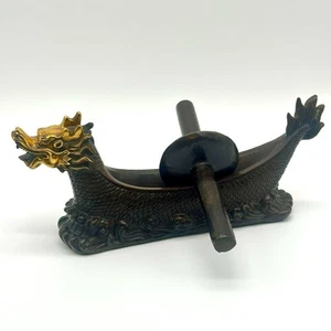 Ancien moulin à herbes et médicaments bateau dragon chinois époque Qianlong 18ème - Photo 1/14