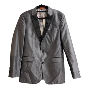 Tallia Blazer Mens 42L The Mason Fit Silver Micro Dot Sport Coat Event Party - Picture 1 of 10