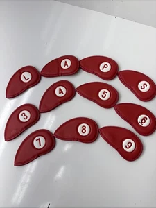 11Pcs PU Leathers Golf Iron Head Covers Golf Club Headcover - Magnetic - Picture 1 of 2