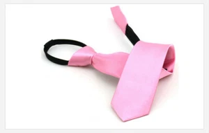 Girls/Boys 15" Fashion Skinny Slim Pre-tied Necktie With Zipper for 8-16Y Kids - Picture 1 of 65