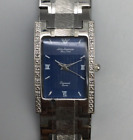 Vintage Jules Jurgensen Diamentowy zegarek Damski 20mm Niebieska tarcza Nowa bateria 7,25'