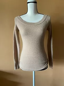 Theory Beige 100% Wool Long Sleeve Knit Pullover Sweater Size Petite - Picture 1 of 6