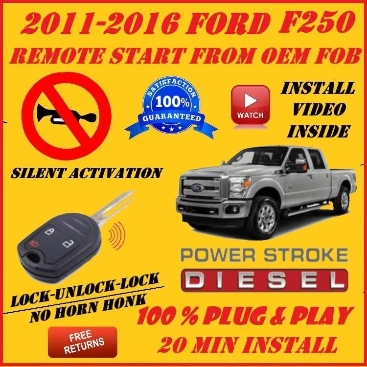 Arranque remoto 100 % Plug and Play 2011-2016 Ford F250 diésel Foto 1 de 1