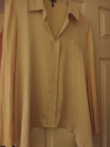 Daisy Fuentes Tan Long Sleeve Blouse Size M - Picture 1 of 12