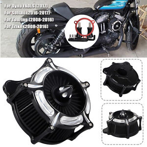 Chrome Air Cleaner Intake Filter System Kit For Harley Touring Road King Glide