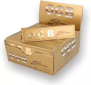 OCB Gold slim premium One king Size rolling smoking Papers Skins - Picture 1 of 6