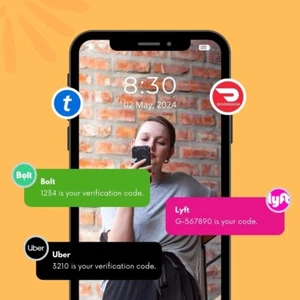 Numéros de téléphone réels mondiaux pour codes de vérification Uber/Lyft/Doordash, OTP, sans SIM - Photo 1 sur 3