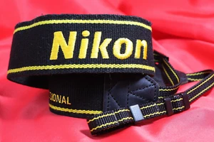 Nikon for Proffessional Neck strap "Black/Yellow embroidery Rogo"  / from Japan - Picture 1 of 12