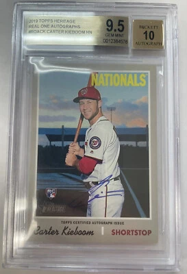 2019 Topps Heritage Real One Autographs Carter Kieboom BGS 9.5 10 - Image 1 of 2