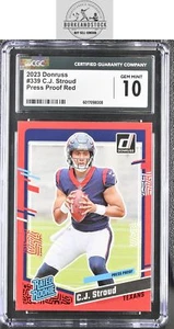 2023 Donruss Football #339 C.J. Stroud Red Press Proof SP CGC 10 - Picture 1 of 2