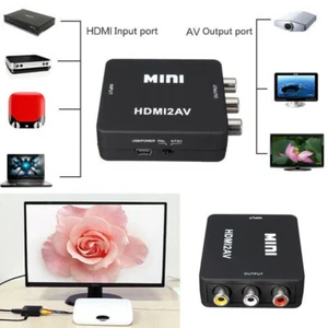 HDMI to AV Adapter Converter Full HD 1080P 4k Video Audio TV 3 RCA CVBS - Bild 1 von 7