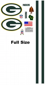 Green Bay Packers Football Helm Vinyl Aufkleber volle Größe 8 Mil konvex Ausrüstung Verpackung - Bild 1 von 1