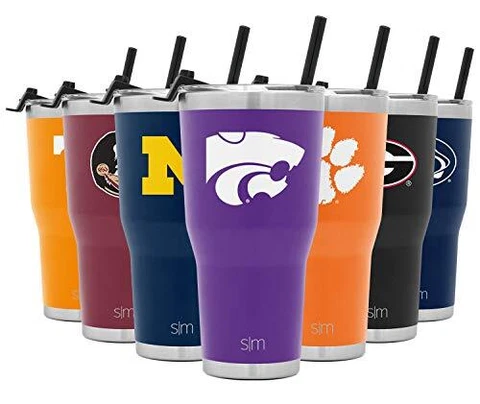 Officially Licensed Collegiate Kansas State Wildcats Tumbler with Straw and F Cover