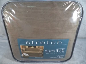 Copridivano Sure Fit Elasticizzato Scamosciato Copridivano 2 Pezzi Cuscino a T Taupe - Foto 1 di 10